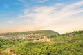 Beautiful view of the ancient fortress Tsarevets in the mountains, in Veliko Tirnovo, Bulgaria