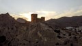 Beautiful view of the ancient Genoese fortress on the Black Sea coast in Sudak Royalty Free Stock Photo