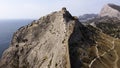 Beautiful view of the ancient Genoese fortress on the Black Sea coast in Sudak Royalty Free Stock Photo