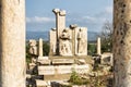 Beautiful view of ancient pillars in the ruins Ephesus, Turkey Royalty Free Stock Photo