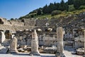 Beautiful view of ancient pillars in the ruins Ephesus, Turkey Royalty Free Stock Photo