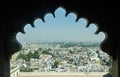 Udaipur Cityscape view from Window of City palace Royalty Free Stock Photo