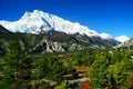 Beautiful view of Annapurna and Gangapurna range. Colorful nepal