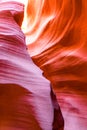 Beautiful view of Antelope Canyon sandstone formations in famous Navajo Tribal national park near Page, Arizona, USA Royalty Free Stock Photo