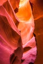 Beautiful view of Antelope Canyon sandstone formations in famous Navajo Tribal national park near Page, Arizona, USA Royalty Free Stock Photo