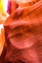 Beautiful view of Antelope Canyon sandstone formations in famous Navajo Tribal national park near Page, Arizona, USA Royalty Free Stock Photo