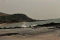 Beautiful view of the Arabian sea and the Arambol beach in goa, India Royalty Free Stock Photo