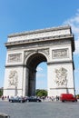 Beautiful view the arc de Triomphe in Paris