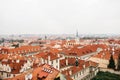 View from above. Beautiful view of the architecture of Prague in the Czech Republic.