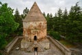 Beautiful view of an Armenian majestic and wonderful church with green trees around