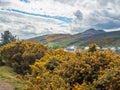 Beautiful view of Arthur`s Seat in Edinburgh, Scotland, UK from Calton Hill. Royalty Free Stock Photo