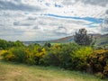 Beautiful view of Arthur`s Seat in Edinburgh, Scotland, UK from Calton Hill. Royalty Free Stock Photo