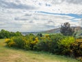 Beautiful view of Arthur`s Seat in Edinburgh, Scotland, UK from Calton Hill. Royalty Free Stock Photo