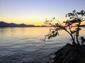 A beautiful view as the sun sets over the Cowichan Valley on Vancouver Island, British Columbia, Canada.