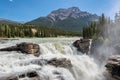 Spectacular Athabasca Falls in Jasper National Park, Alberta, Canada. Royalty Free Stock Photo