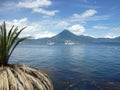 Atitlan lake and volcano, Solola, Guatemala Royalty Free Stock Photo