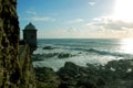 Porto, Portugal - sunny view of the Atlantic Ocean next to the Fort of Sao Francisco do Queijo