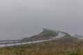 Beautiful view at Atlantic road bridge in foggy weather, Norway Royalty Free Stock Photo