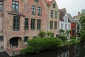 Beautiful View Of Authentic Houses Above The Canal In The Belgian City Of Bruges Royalty Free Stock Photo