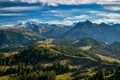 Beautiful view on autumn Swiss Alps as seen from top of Chli Aubrig peak in Switzerland Royalty Free Stock Photo