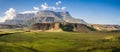 Beautiful view of the Auyantepuy at sunrise. Canaima National Park