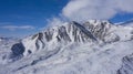 Beautiful view of Avachinskiy Volcanonear Petropavlovsk-Kamchatskiy city. Active volcano. Drone photo. Picturesque photo for a