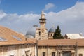 View of the Ayyubid Mosque of Omar and Church of the Holy Sepulchre in Jerusalem. Israel Royalty Free Stock Photo