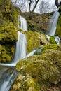 Beautiful view of Bachkovo waterfalls cascade in Rhodopes Mountain, Bulgaria Royalty Free Stock Photo