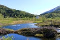 Beautiful view on the Baggfossen waterfall in Kobbelv, Nordland, Norway