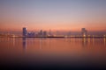 Bahrain skyline at sunset Royalty Free Stock Photo