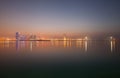 Bahrain skyline with mist during blue hours after sunset