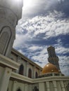 beautiful view of the Baitul Izzah mosque from below to the dome of the mosque Royalty Free Stock Photo