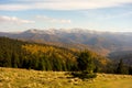 View of Baiului mountain ridge in autumn season