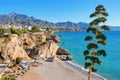 Beautiful view from Balcon de Europa, Nerja, Spain. Costa del Sol coast Royalty Free Stock Photo