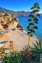 Beautiful view from Balcon de Europa, Nerja, Spain. Costa del Sol coast Royalty Free Stock Photo