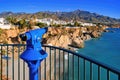 Beautiful view from Balcon de Europa, Nerja, Spain. Costa del Sol coast Royalty Free Stock Photo