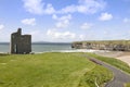 Beautiful view of Ballybunion cliffs castle and beach Royalty Free Stock Photo