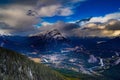 Beautiful view of Banff from the summit of Sulphur Mountain. Alberta, Canada.