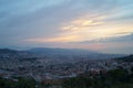 Beautiful view of Barcelona from above at sunset. Spain. Royalty Free Stock Photo