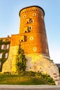 Beautiful view of Baszta Sandomierska in Wawel Royal Castle in Krakow Royalty Free Stock Photo