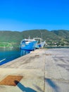 Beautiful view of the bay with boat and yacht and traditional house, Royalty Free Stock Photo