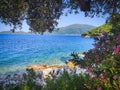 Beautiful view of the bay with boat and yacht and traditional house, Royalty Free Stock Photo