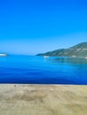 Beautiful view of the bay with boat and yacht and traditional house, Royalty Free Stock Photo