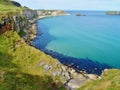 Beautiful view of a bay with cliffs at Carrick-a-Rede, Ireland