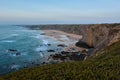 Beautiful view of the beach Praia do Medo da Fonte Santa. Algarve, Portugal