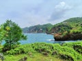 Beautiful view beach and sea in indonesia east java