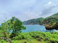 Beautiful view beach and sea in indonesia east java