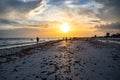Beautiful view of the beach at sunset on Siesta Key beach, Sarasota, FL Royalty Free Stock Photo