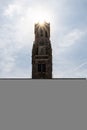 Beautiful view on the Belfry of Bruges - Backlight on the tower Royalty Free Stock Photo