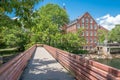 Beautiful view of the Belknap Mill Society, Museum in Laconia, New Hampshire